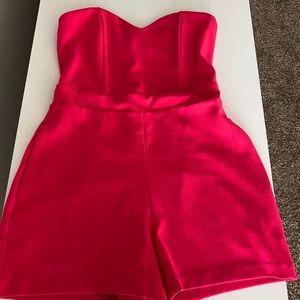 Express Sweetheart Strapless Pink Romper